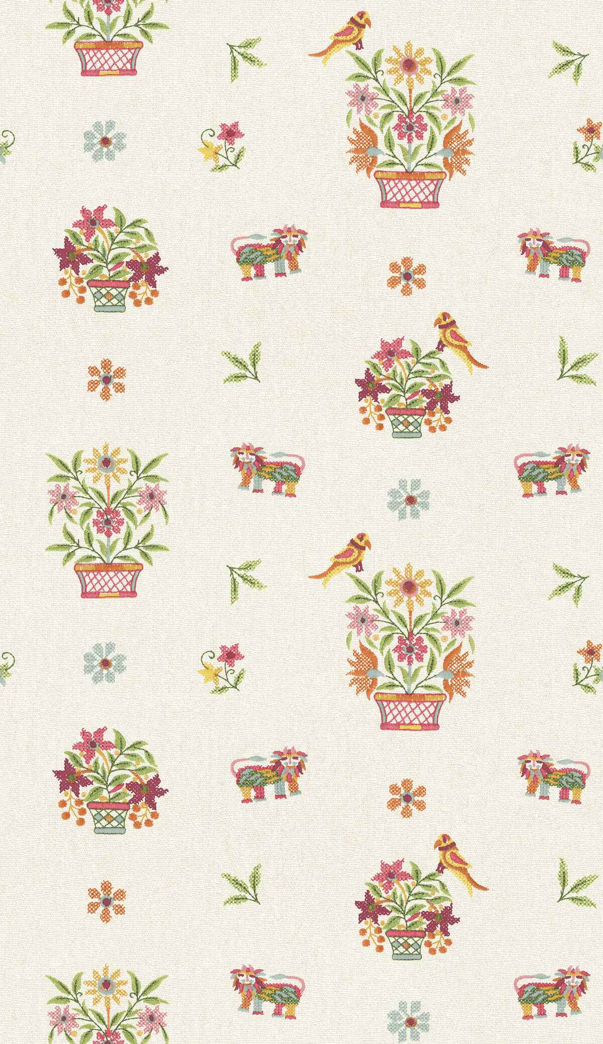 Bw4516520 Roar Stitch Green G P J Baker Wallpaper - G P & J BAKER Wallpaper