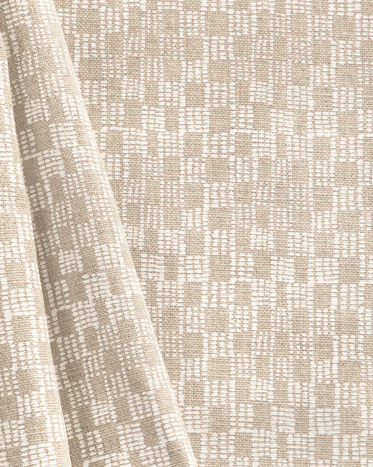 Beck - White/Natural - CAROLINE CECIL TEXTILES Fabric