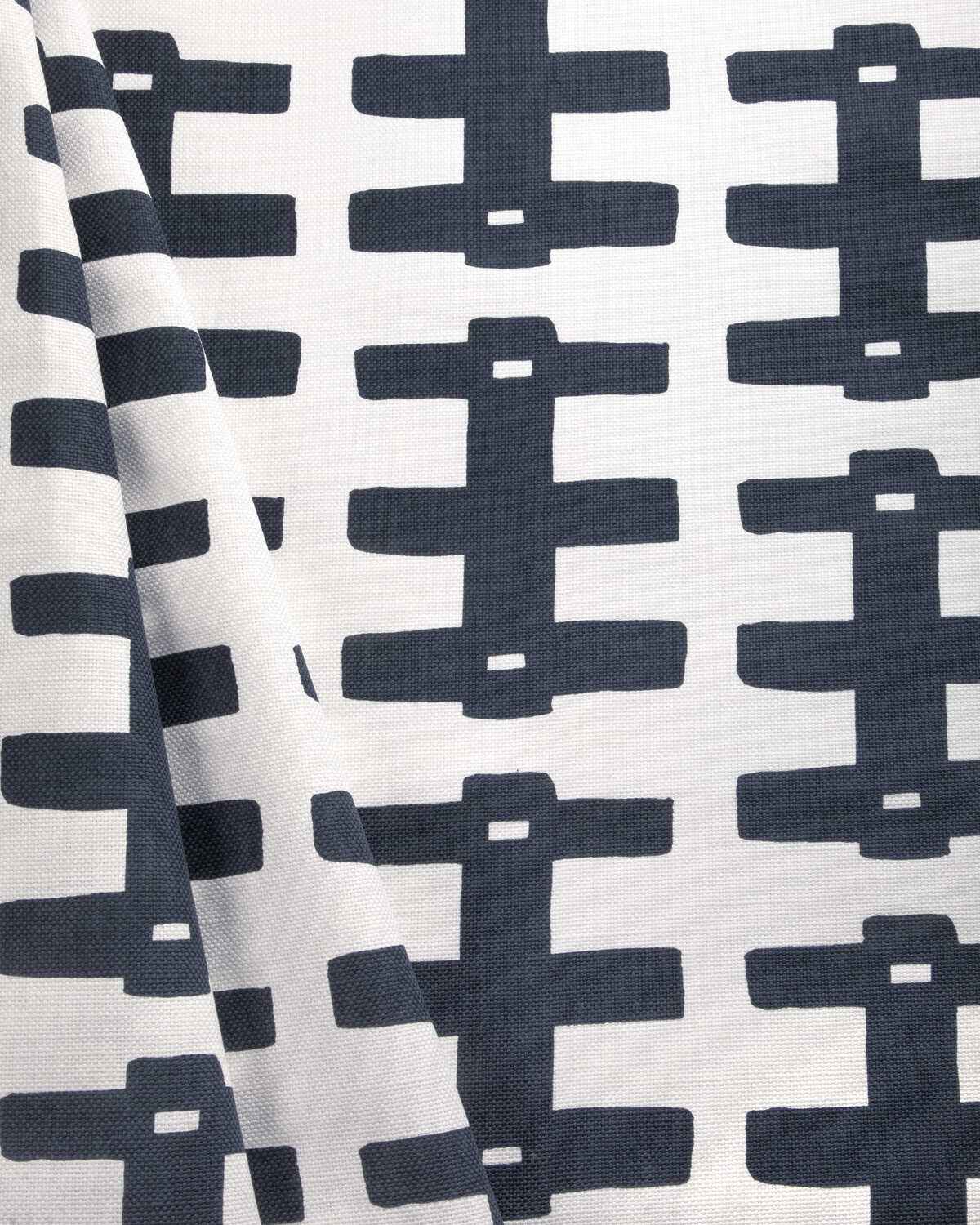 Ccf230616500 Bridge Dark Navy Oyster Caroline Cecil Textiles Fabric - CAROLINE CECIL TEXTILES Fabric