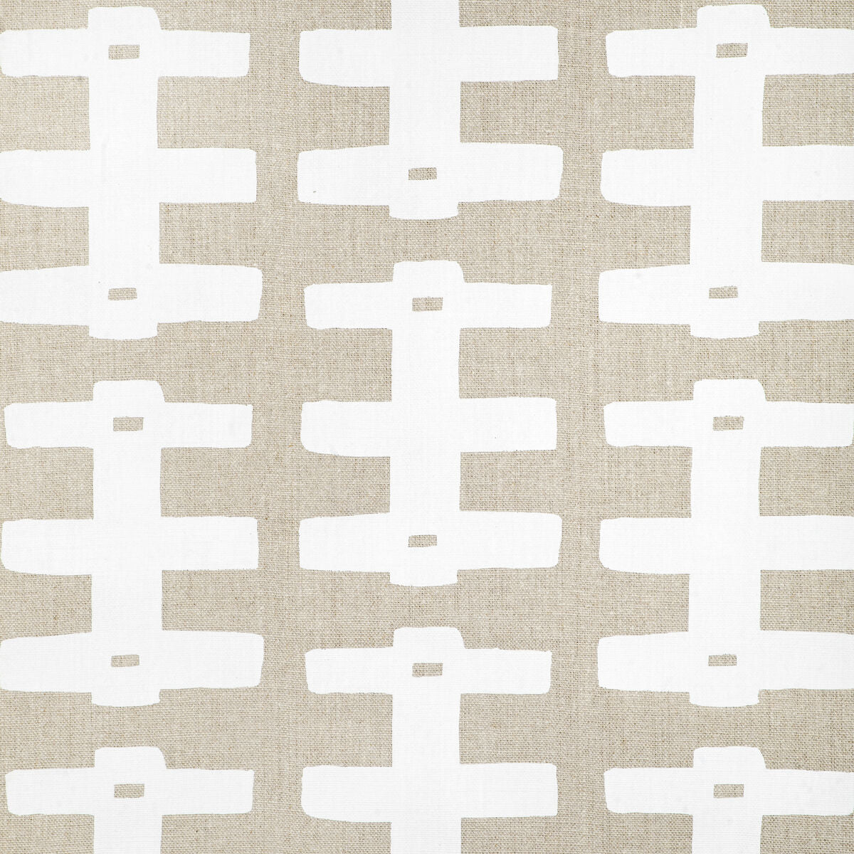 Bridge - White/Natural - Caroline Cecil Textiles Fabric