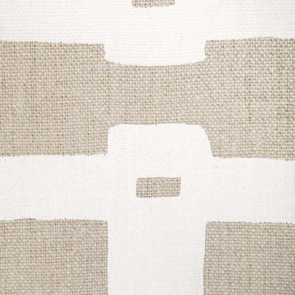 Bridge - White/Natural - Caroline Cecil Textiles Fabric