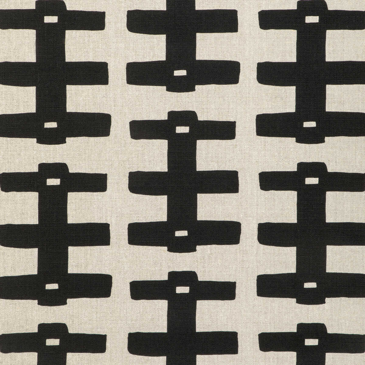 Bridge - Black/Natural - CAROLINE CECIL TEXTILES Fabric