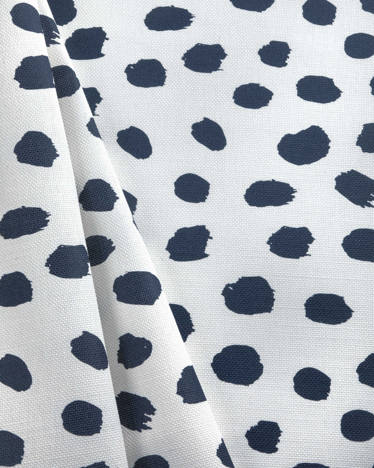 Paint Dot - Dark Navy/Oyster - CAROLINE CECIL TEXTILES Fabric