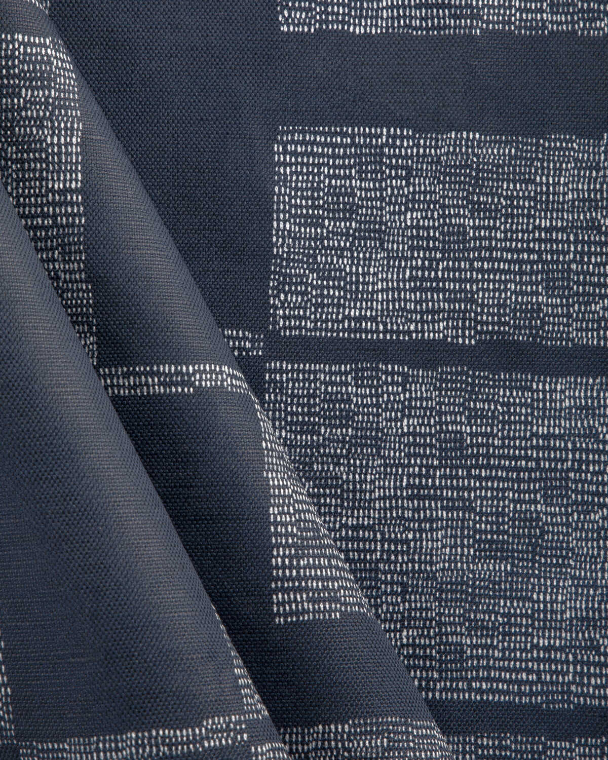 Reed - Dark Navy/Oyster - CAROLINE CECIL TEXTILES Fabric
