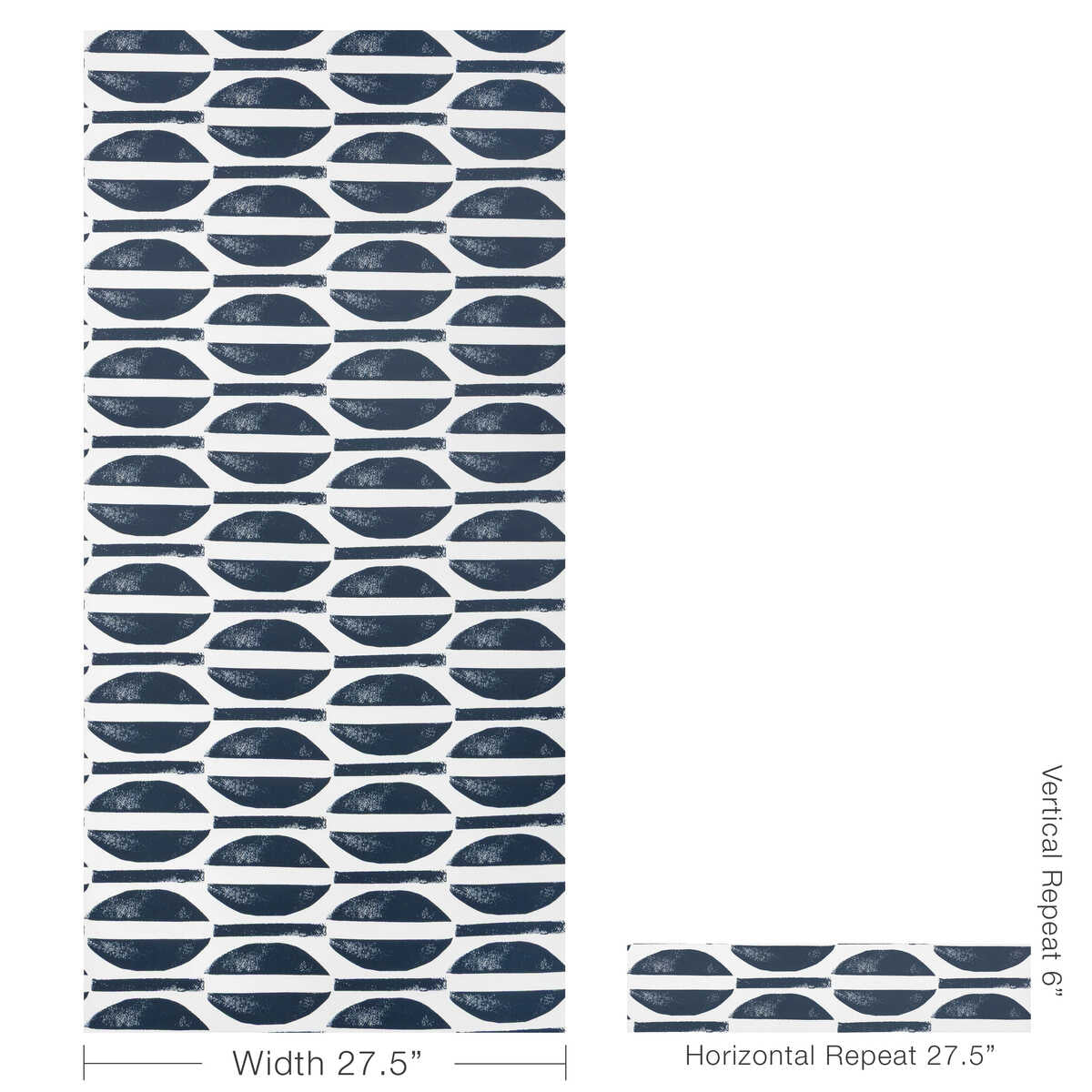 Raja Wp - Dark Navy - CAROLINE CECIL TEXTILES Wallpaper