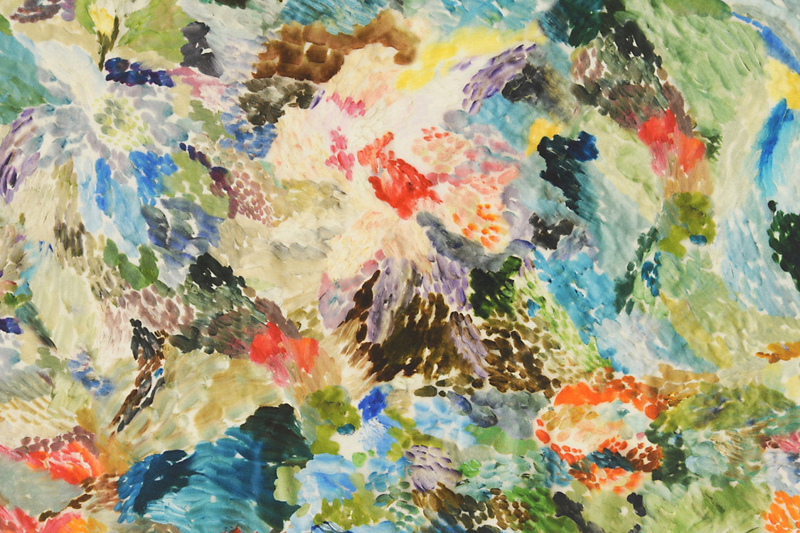 Vernissage Printed Velvet - Green Multi - Scalamandre Fabric