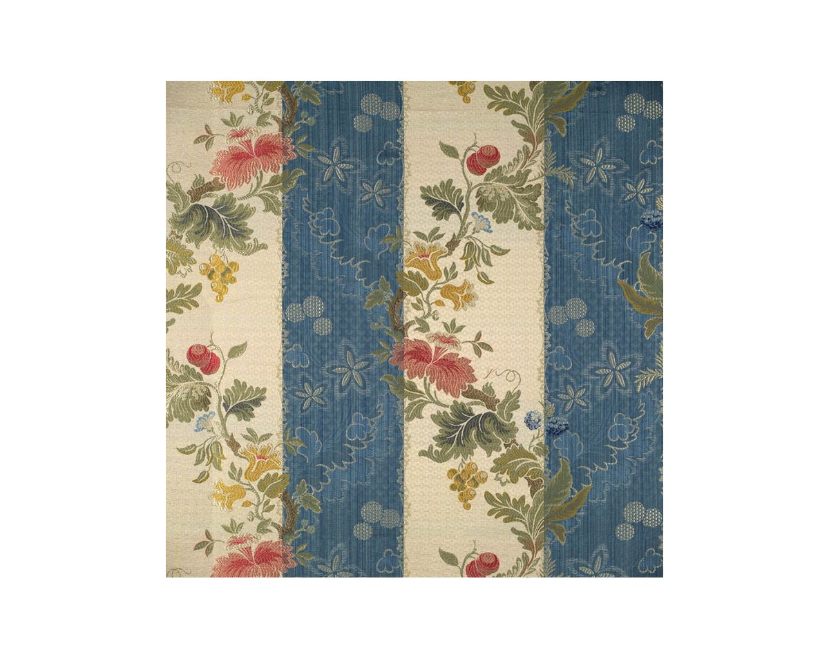 VILLA LANTE STRIPE MULTI ON PRUSSIAN BLUE/BISQUE CL 26401 0005 by Colony Fabric - Scalamandre Fabric