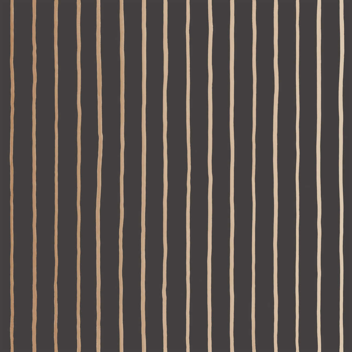 College Stripe - Charcoal+Gold - Cole & Son Wallpaper