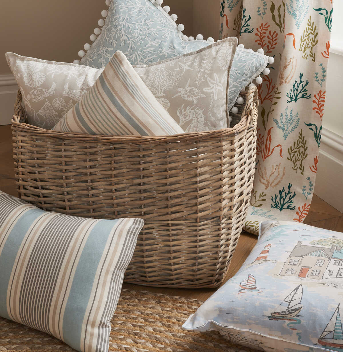 Sail Stripe - Mineral - CLARKE AND CLARKE Fabric