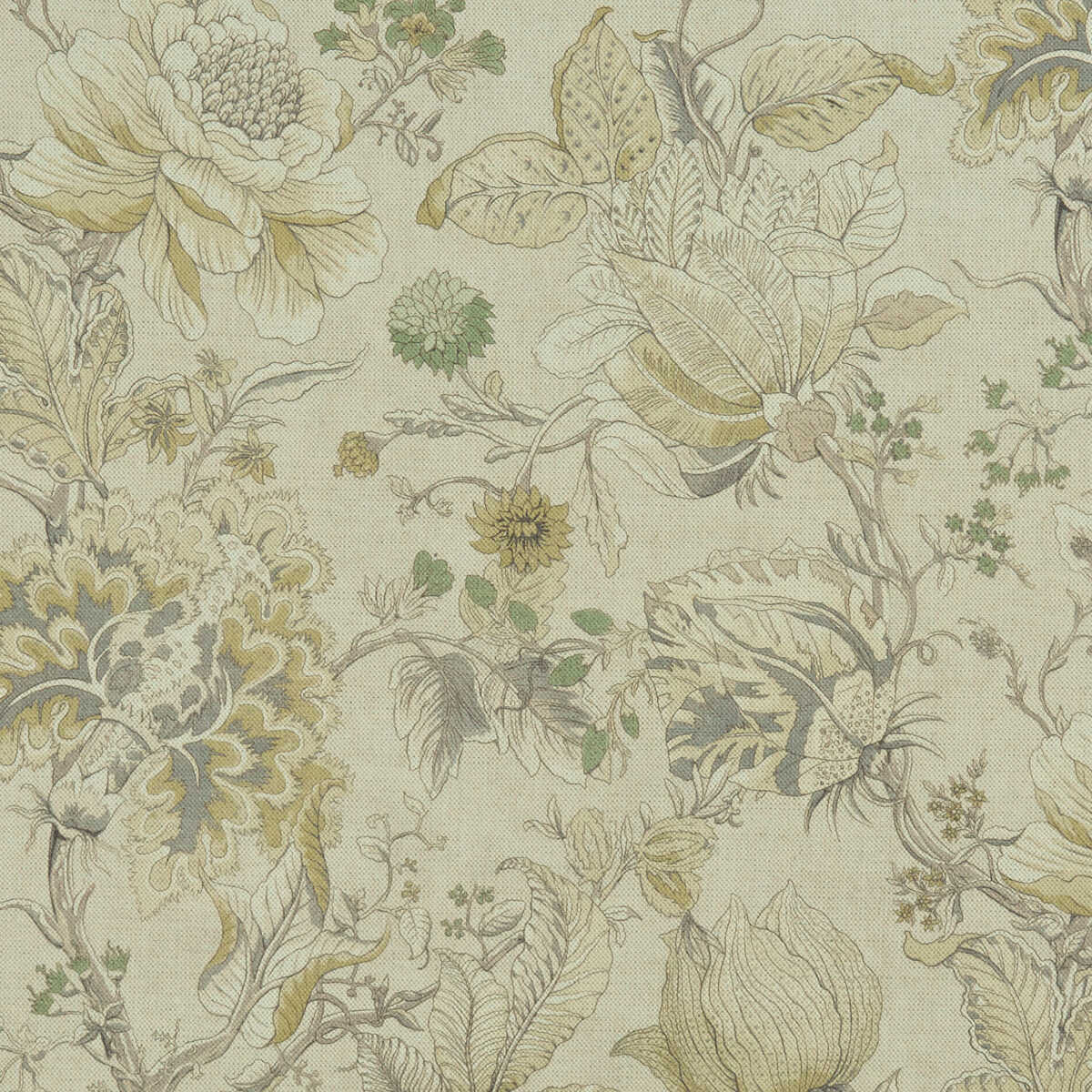 Sissinghurst - Citron/Natural - CLARKE AND CLARKE Fabric