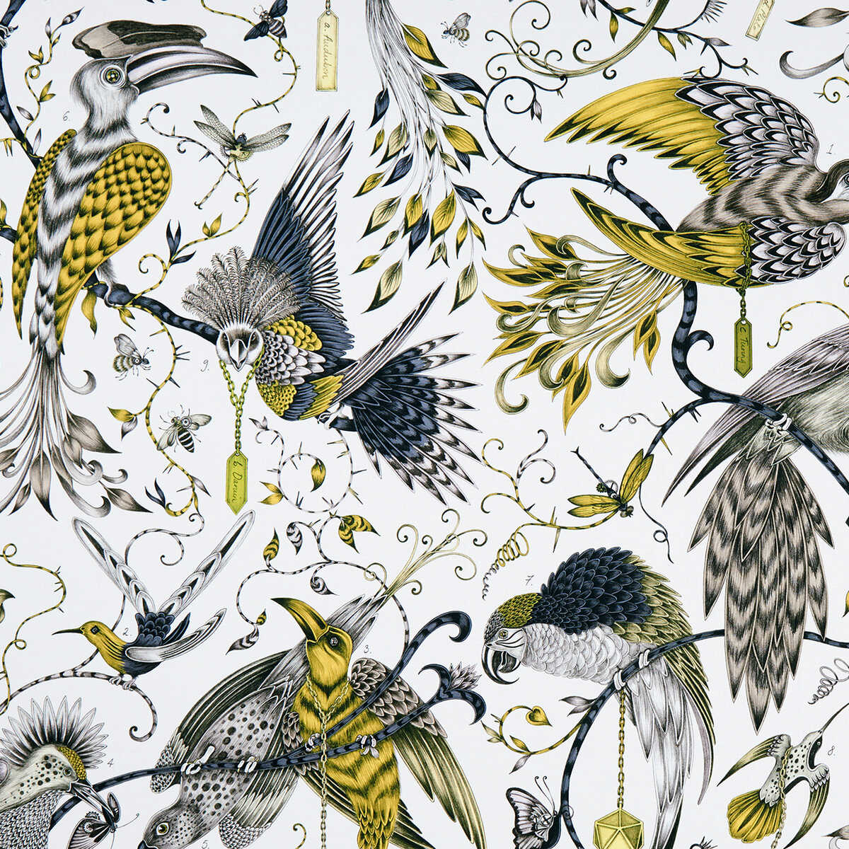 Audubon - Gold - CLARKE AND CLARKE Fabric