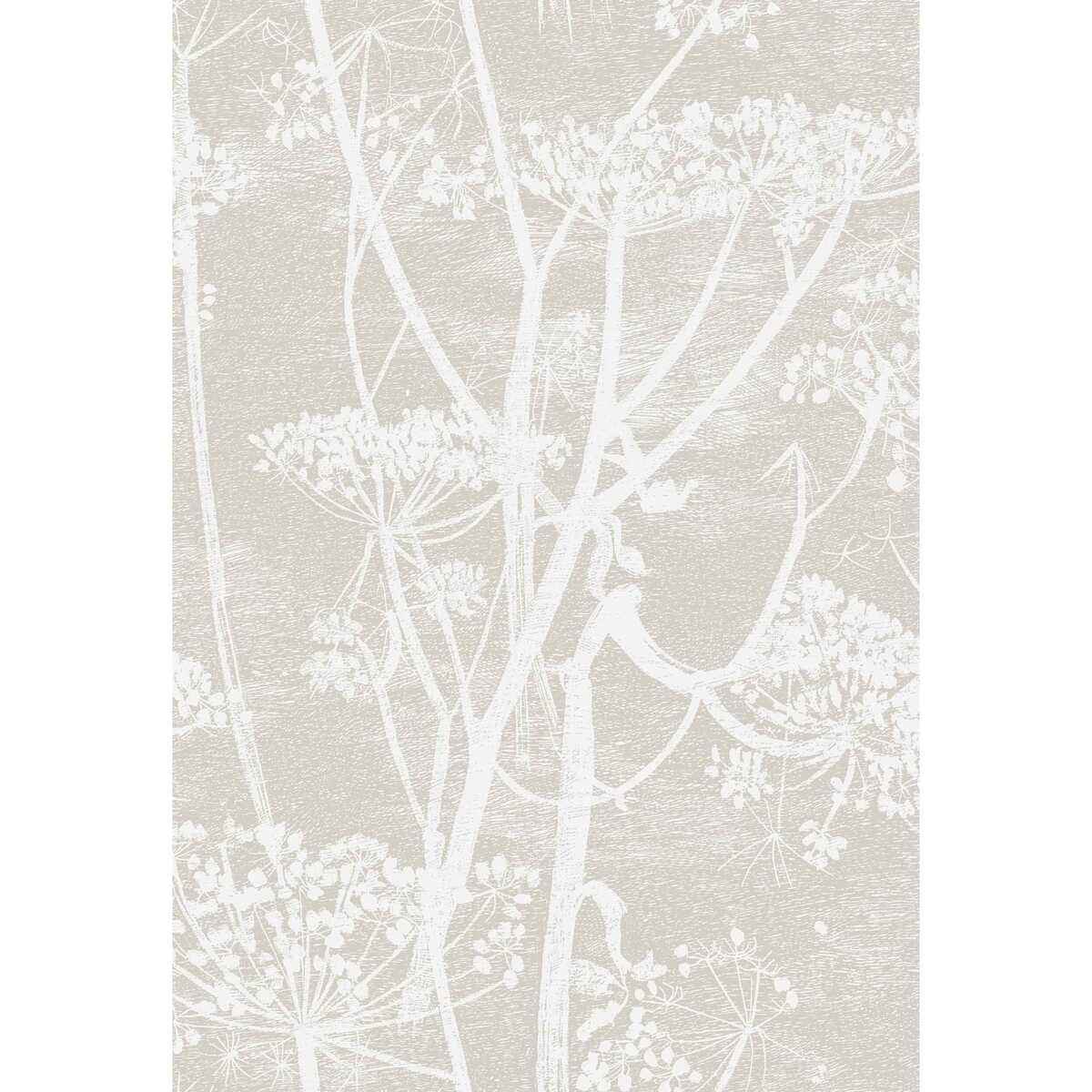F1115019cs0 Cow Parsley Linen Print White Taupe Cole Son Fabric