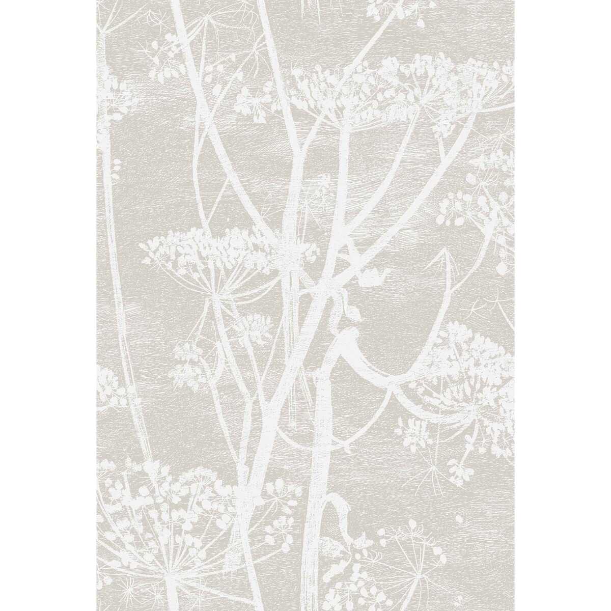 Cow Parsley Linen Print - White/Taupe - COLE & SON Fabric