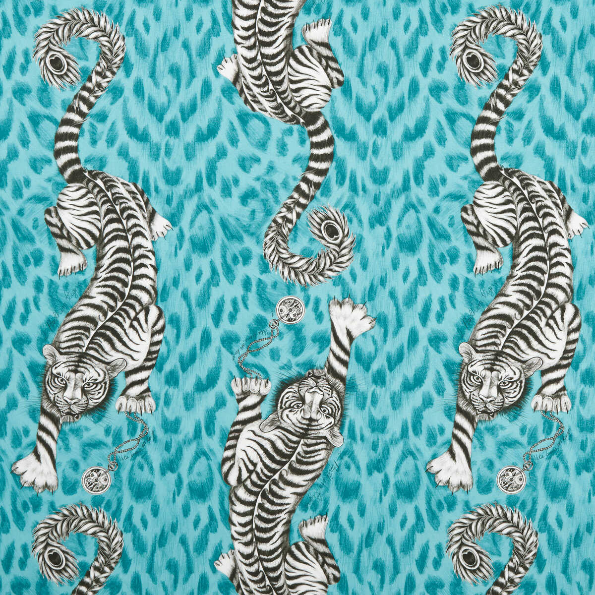 Tigris - Teal - CLARKE AND CLARKE Fabric