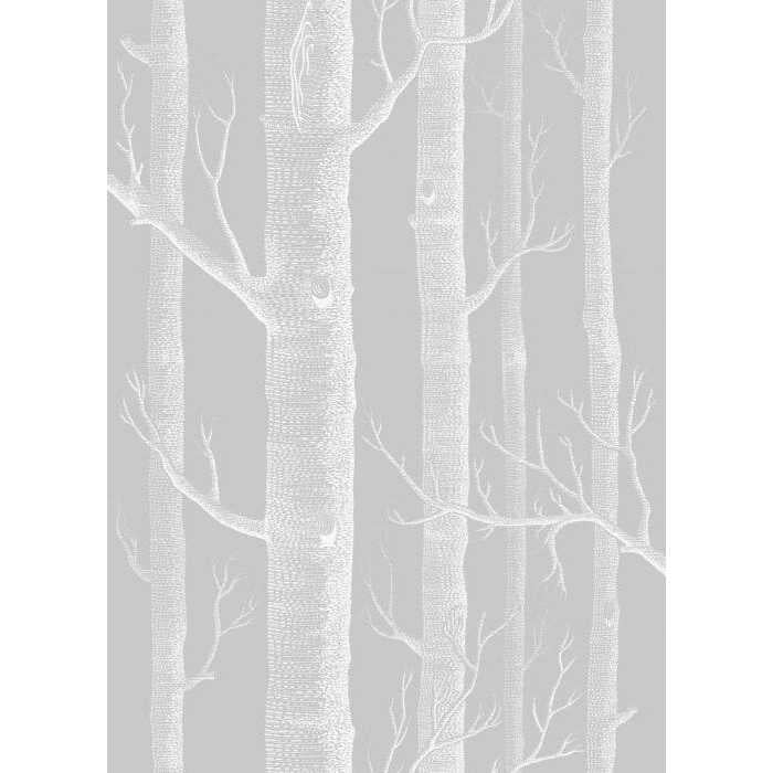 Woods Cot/Lin Print - Soft Grey - COLE & SON Fabric