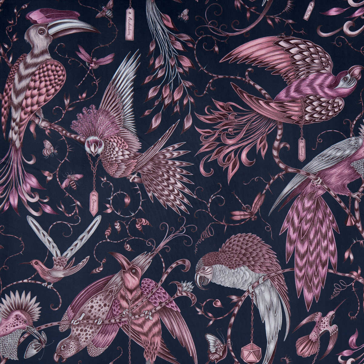 Audubon Velvet - Pink - CLARKE AND CLARKE Fabric