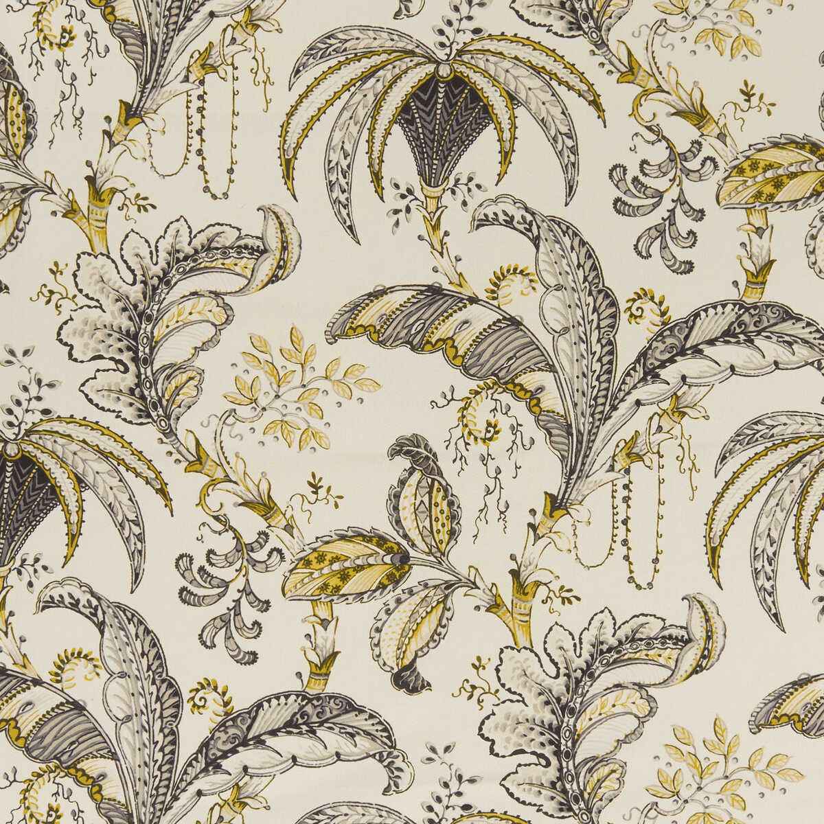 F133001cac0 Ophelia Charcoal Ochre Clarke And Clarke Fabric