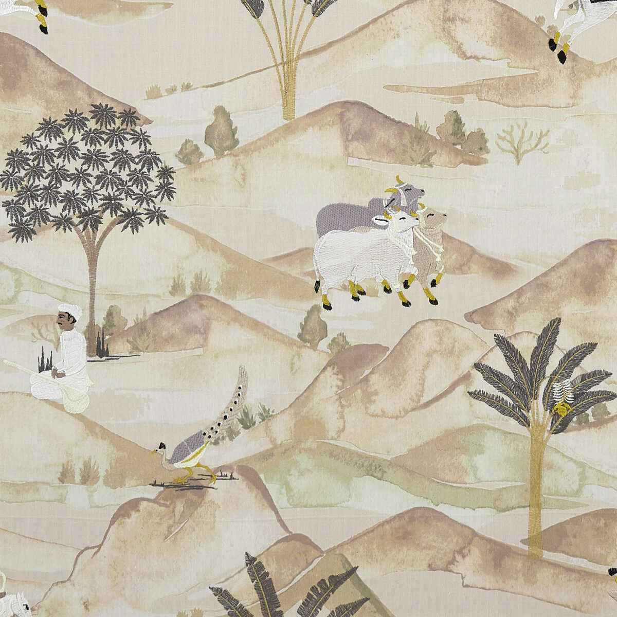 F137102cac0 Sahara Charcoal Ochre Clarke And Clarke Fabric - CLARKE AND CLARKE Fabric