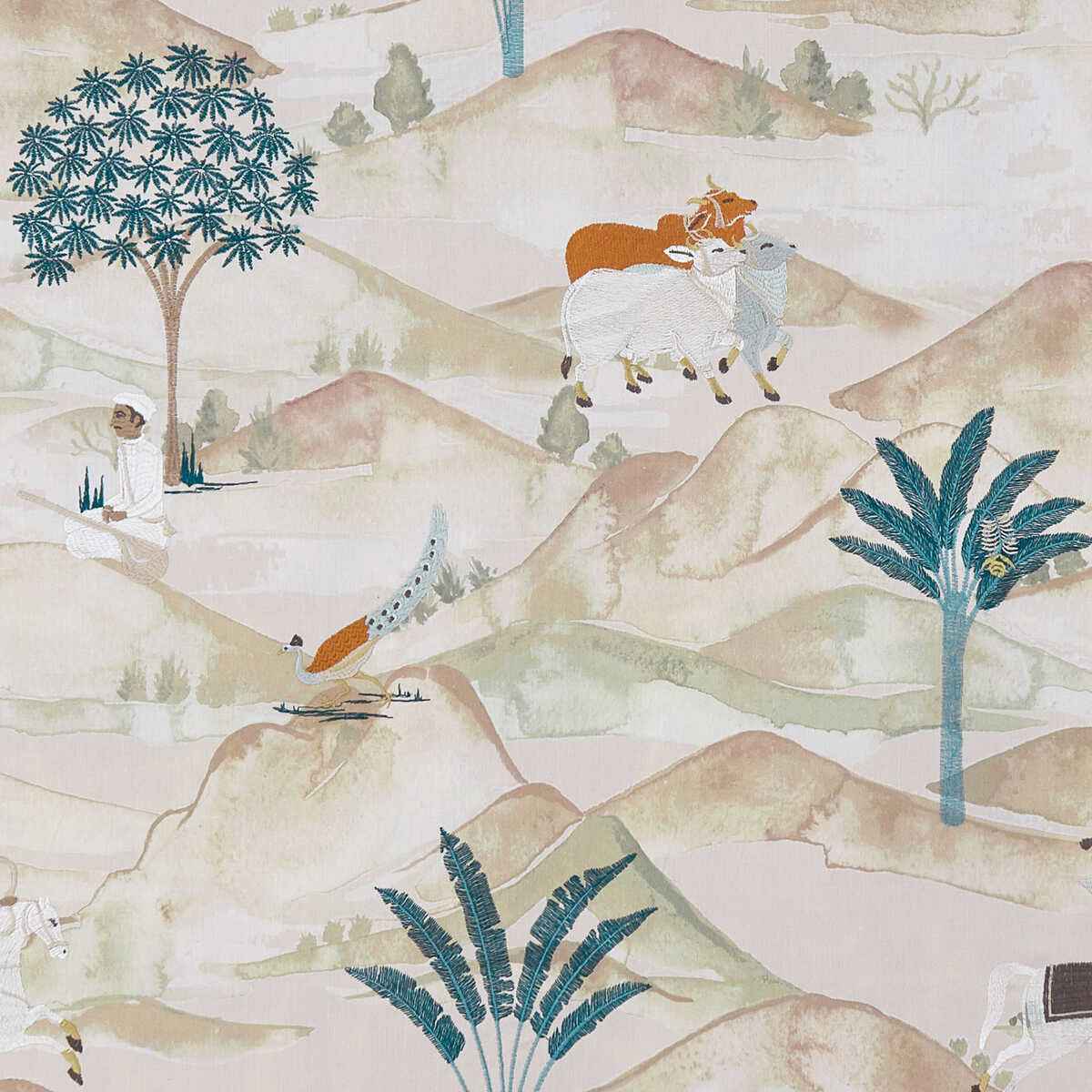 F137104cac0 Sahara Teal Spice Clarke And Clarke Fabric