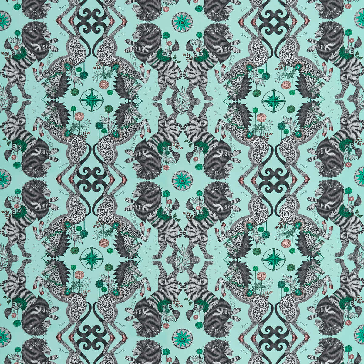 Caspian Satin - Aqua - CLARKE AND CLARKE Fabric