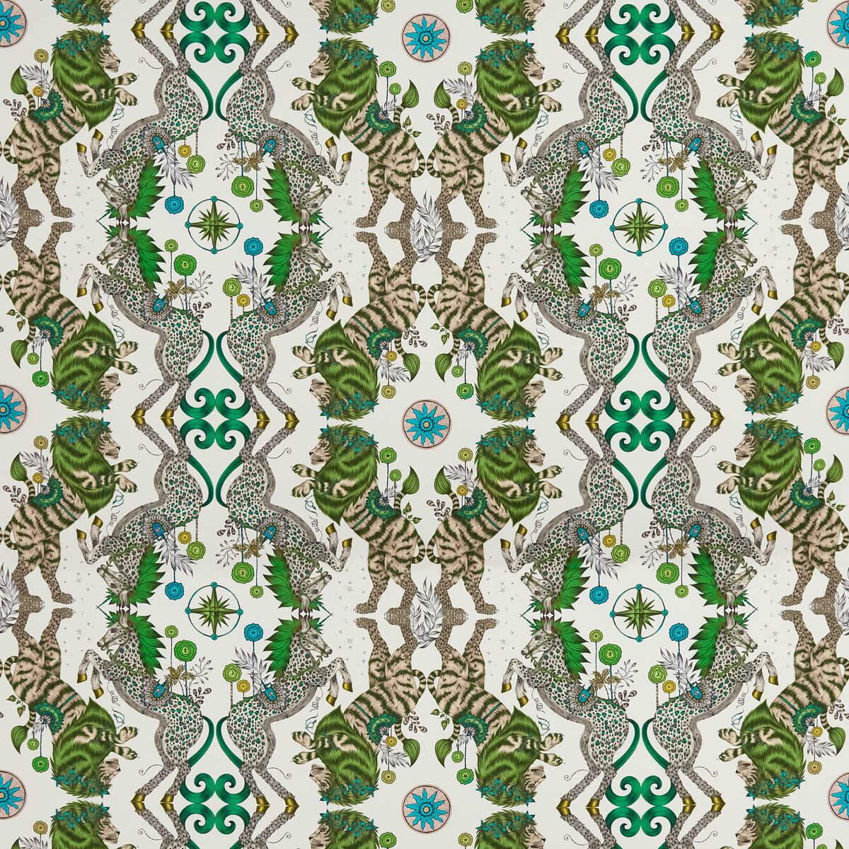 Caspian Satin - Lime - CLARKE AND CLARKE Fabric
