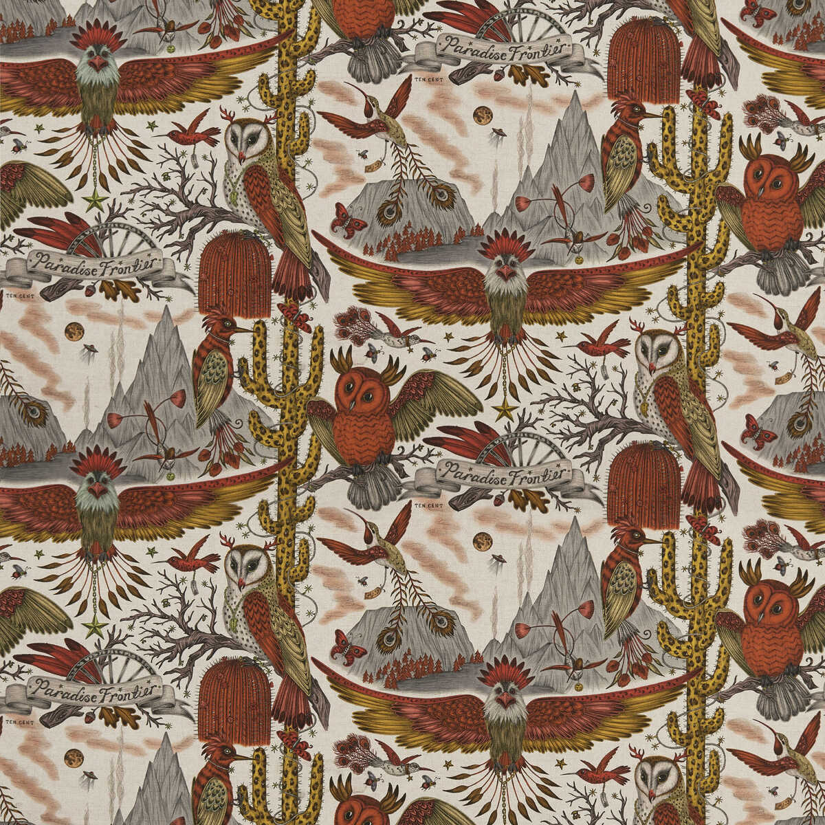 Frontier Linen - Gold - CLARKE AND CLARKE Fabric