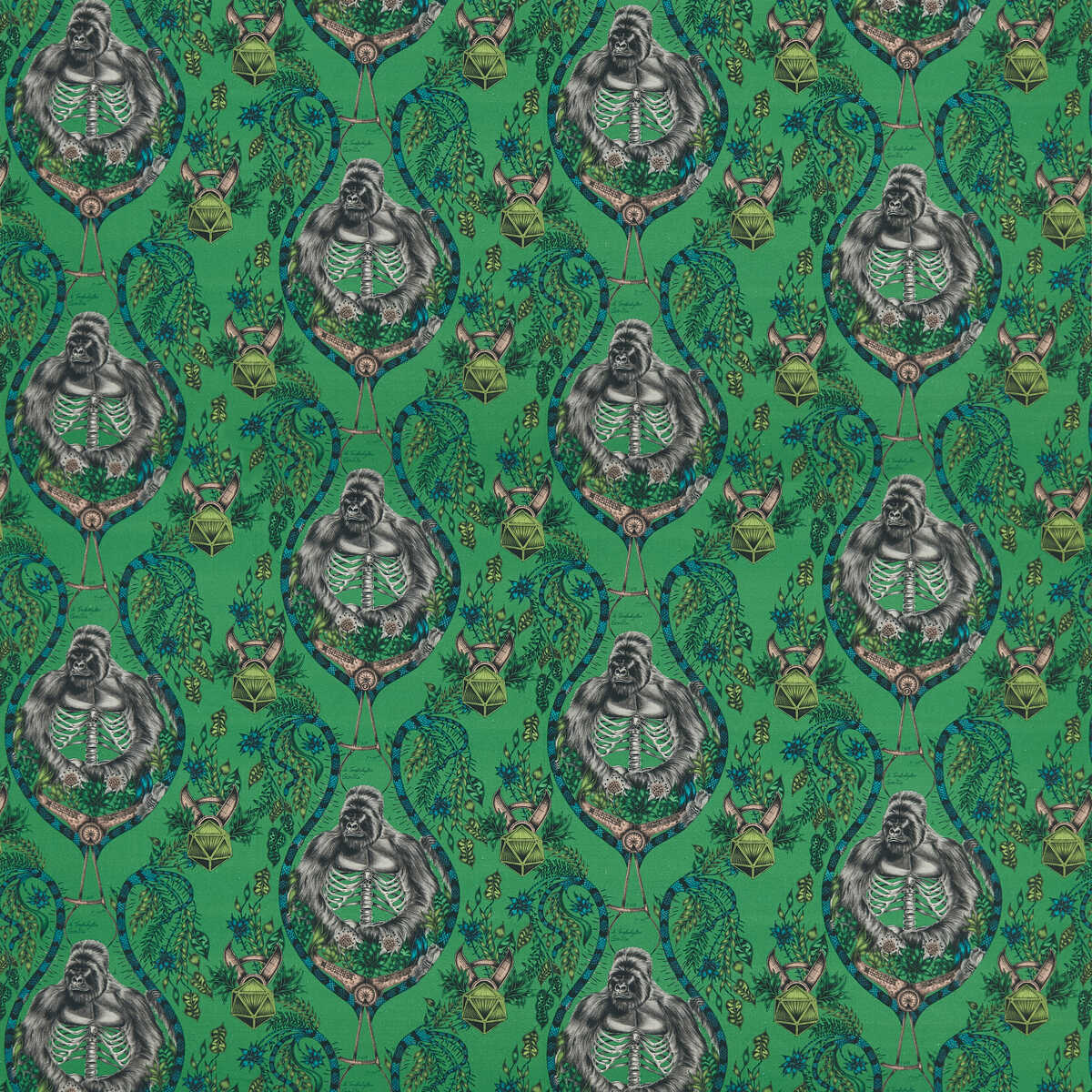Silverback Linen - Green - CLARKE AND CLARKE Fabric
