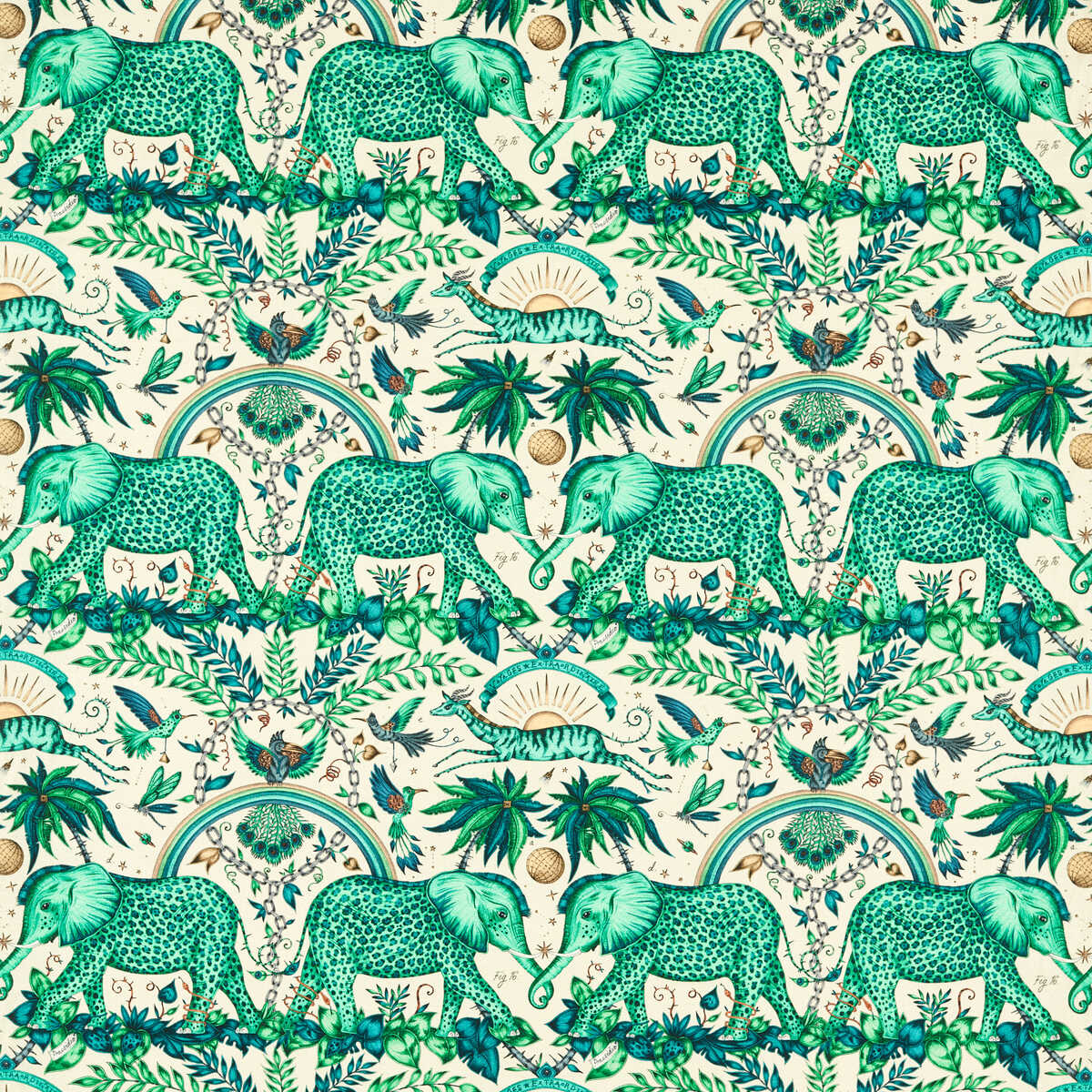 Zambezi Linen - Green - CLARKE AND CLARKE Fabric