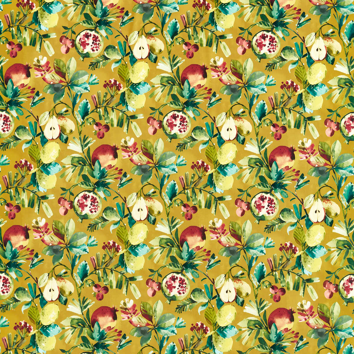 Fruta - Ochre Velvet - CLARKE AND CLARKE Fabric