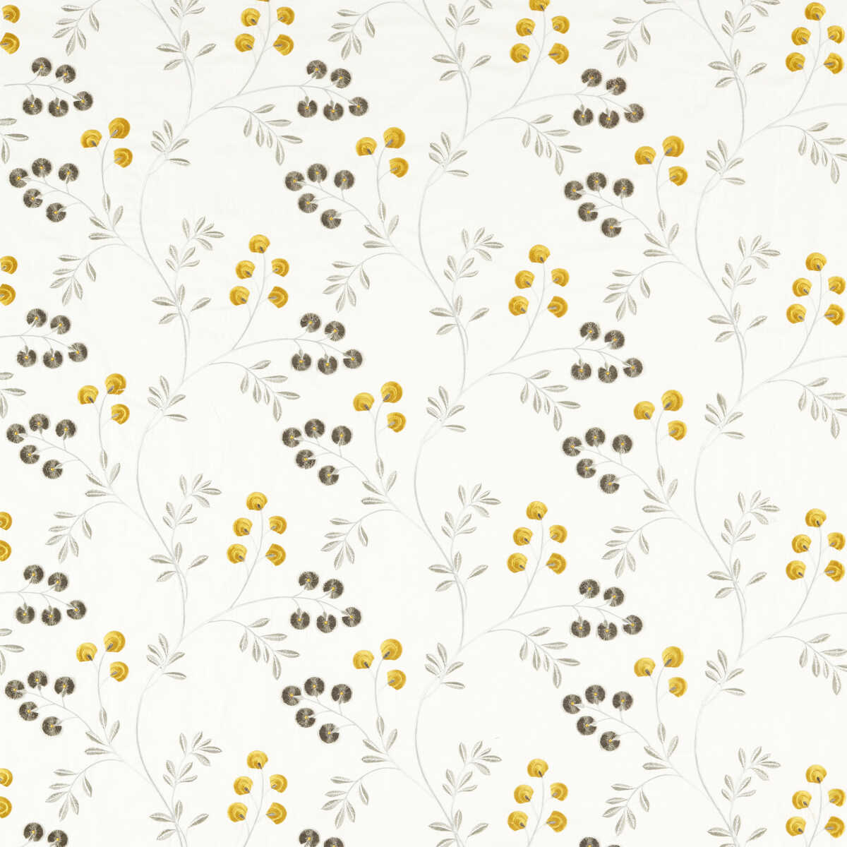 Rochelle - Pewter/Chartreuse - CLARKE AND CLARKE Fabric