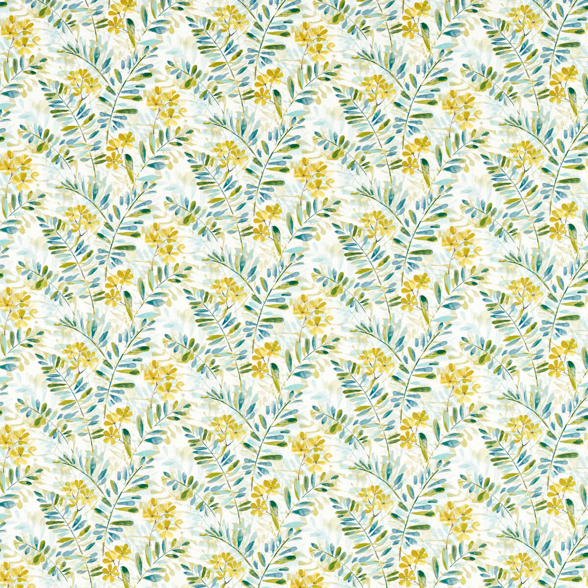 New Grove - Denim/Citrus - CLARKE AND CLARKE Fabric