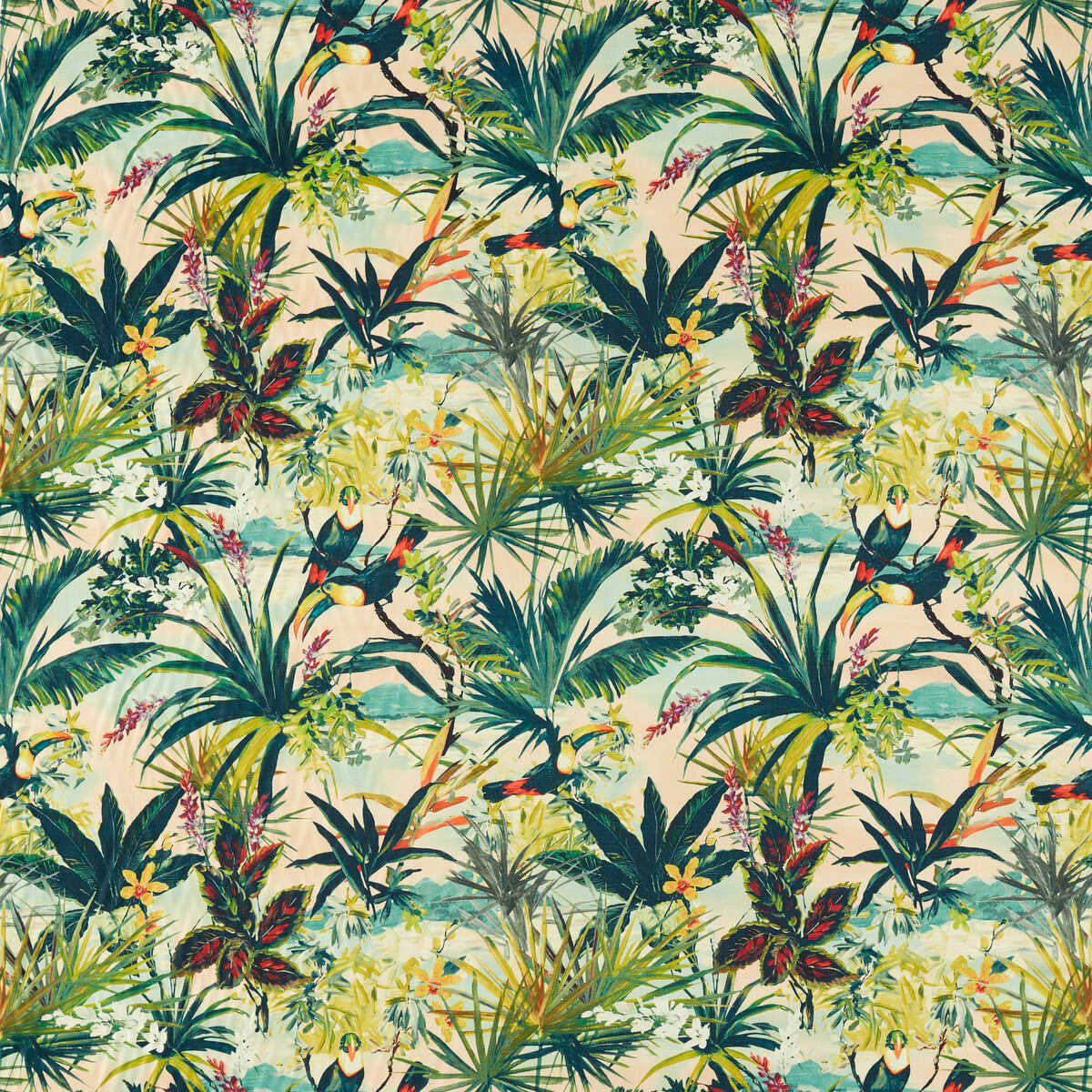 Toucan - Blush - CLARKE AND CLARKE Fabric