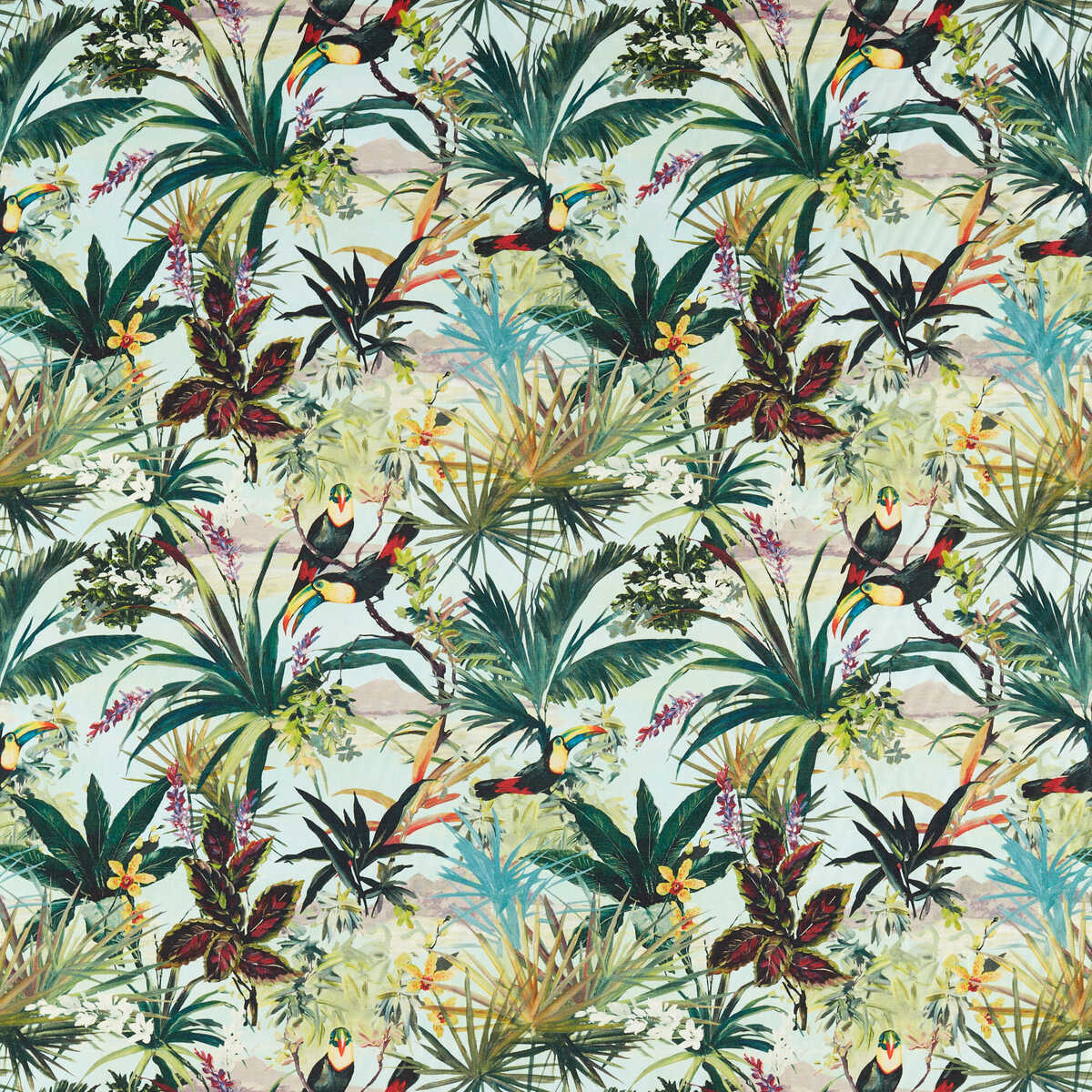 Toucan - Sky - CLARKE AND CLARKE Fabric