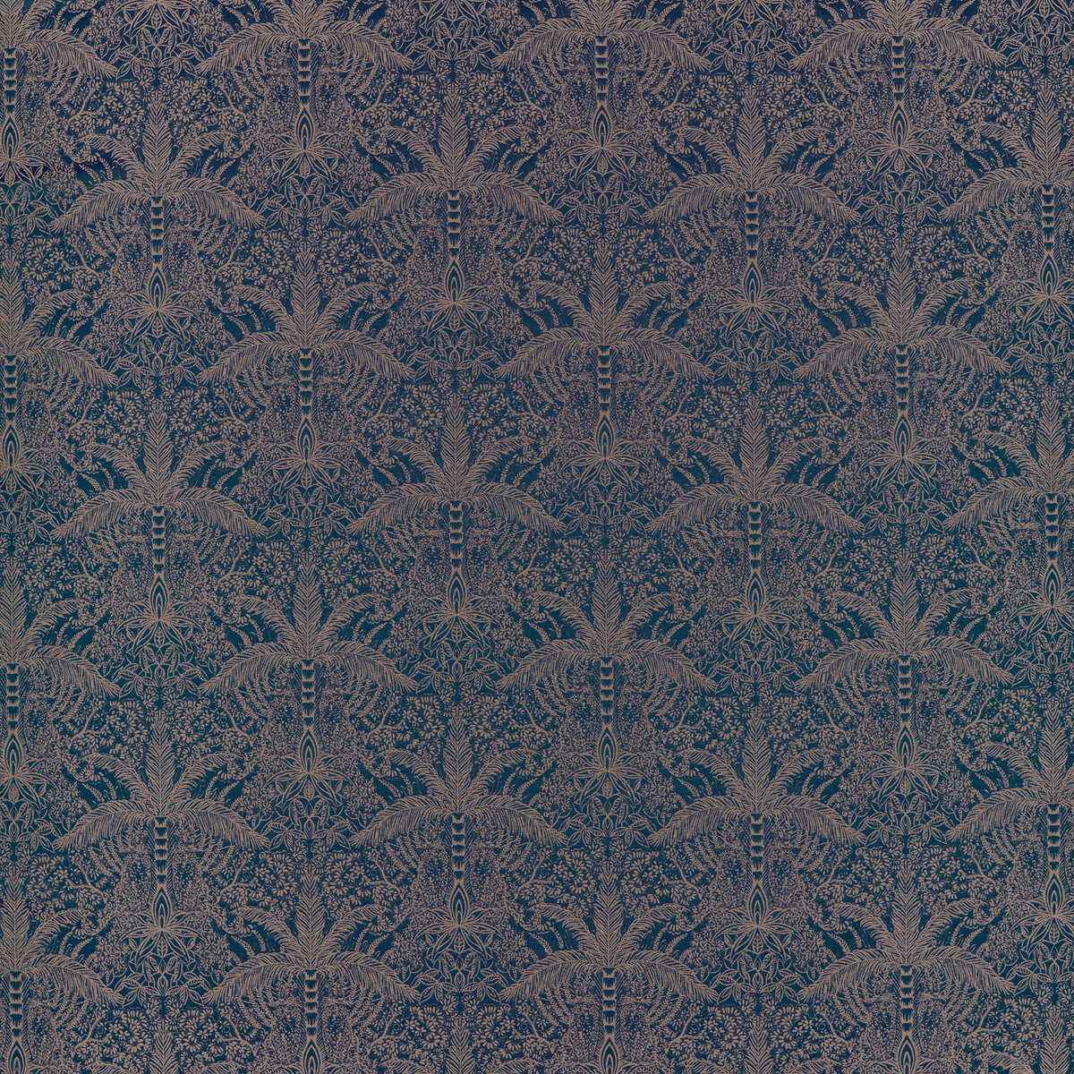 F161504cac0 Leopardo Midnight Copper Jacquard Clarke And Clarke Fabric