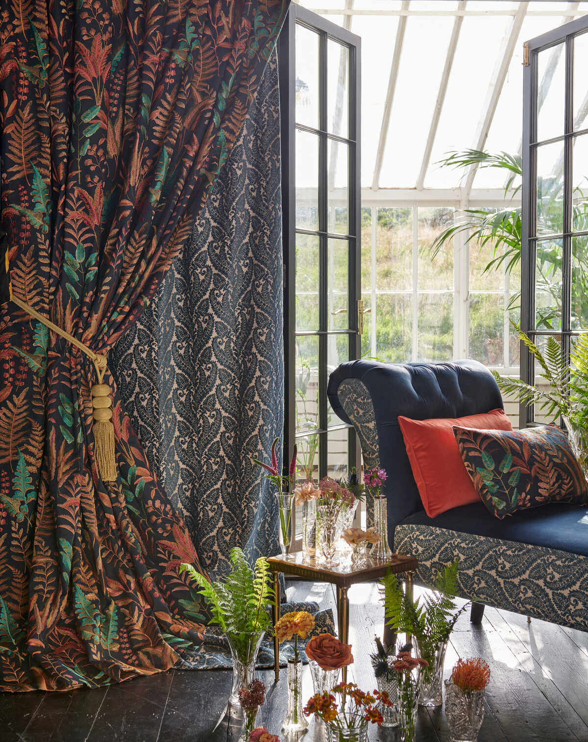 Lilum - Peacock Velvet - CLARKE AND CLARKE Fabric