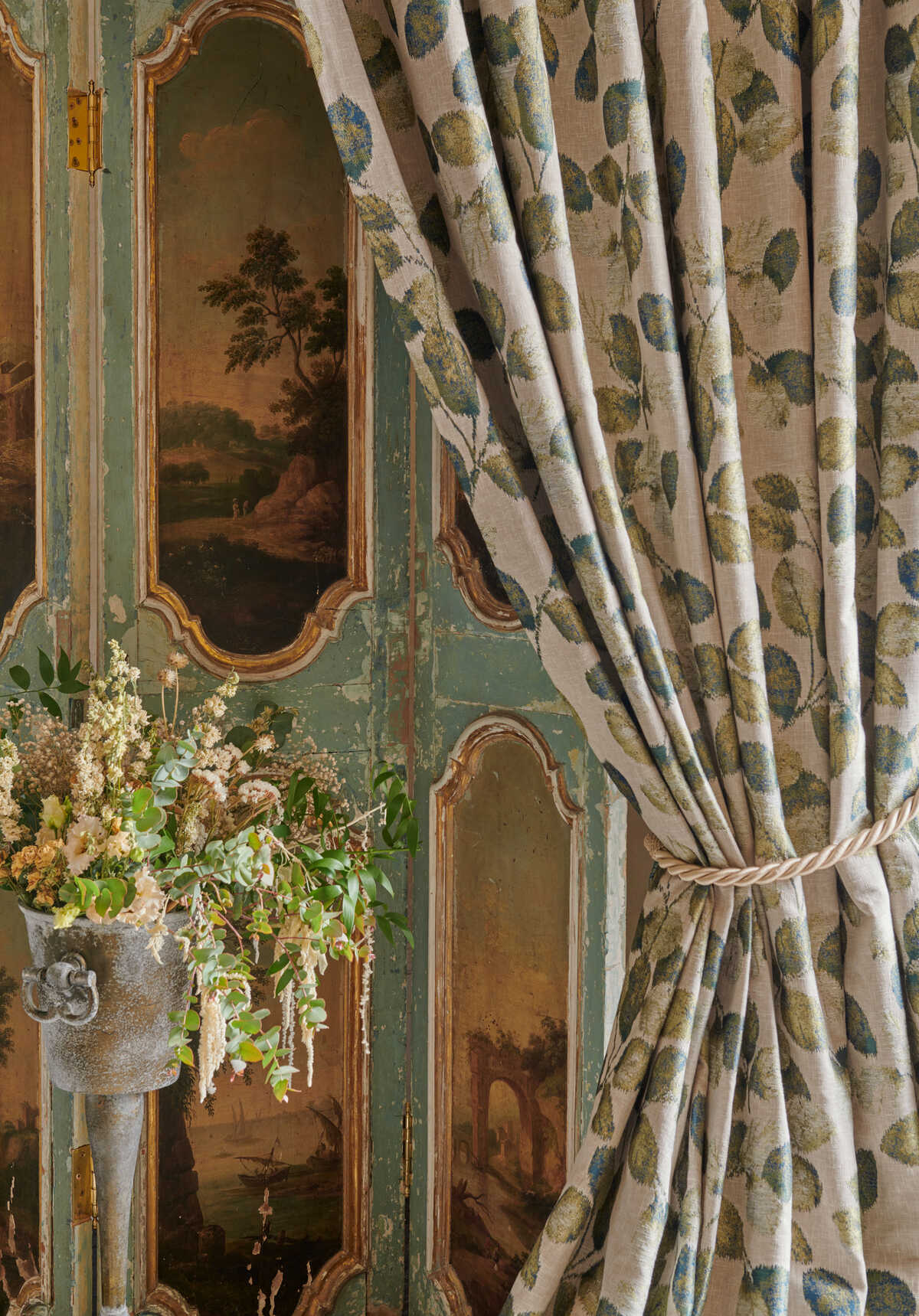 Northia - Olive Peacock - CLARKE AND CLARKE Fabric