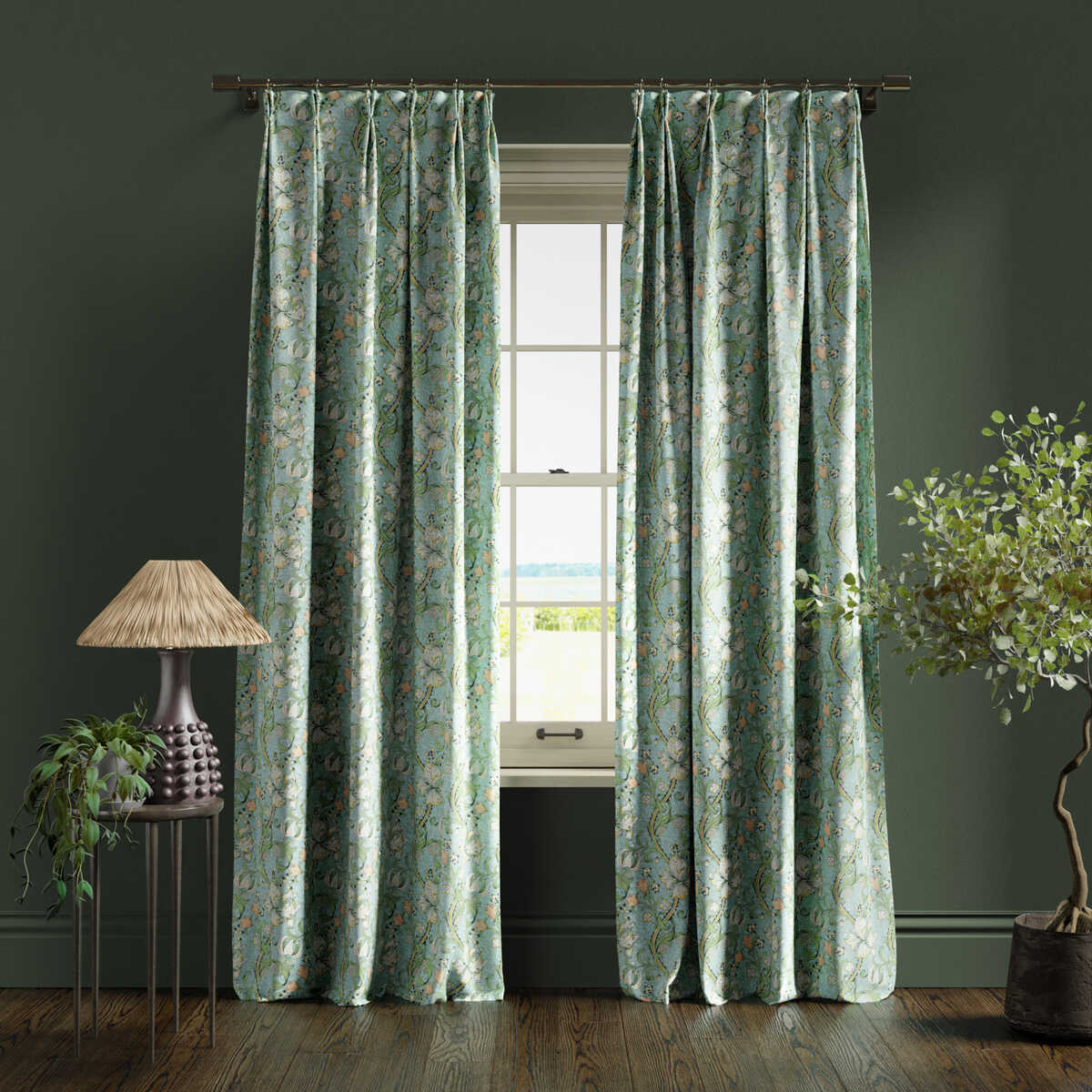 Golden Lily - Apple/Blush - CLARKE AND CLARKE Fabric