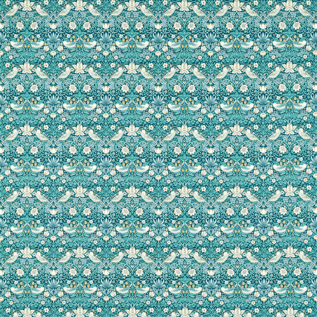Strawberry Thief - Teal - CLARKE AND CLARKE Fabric