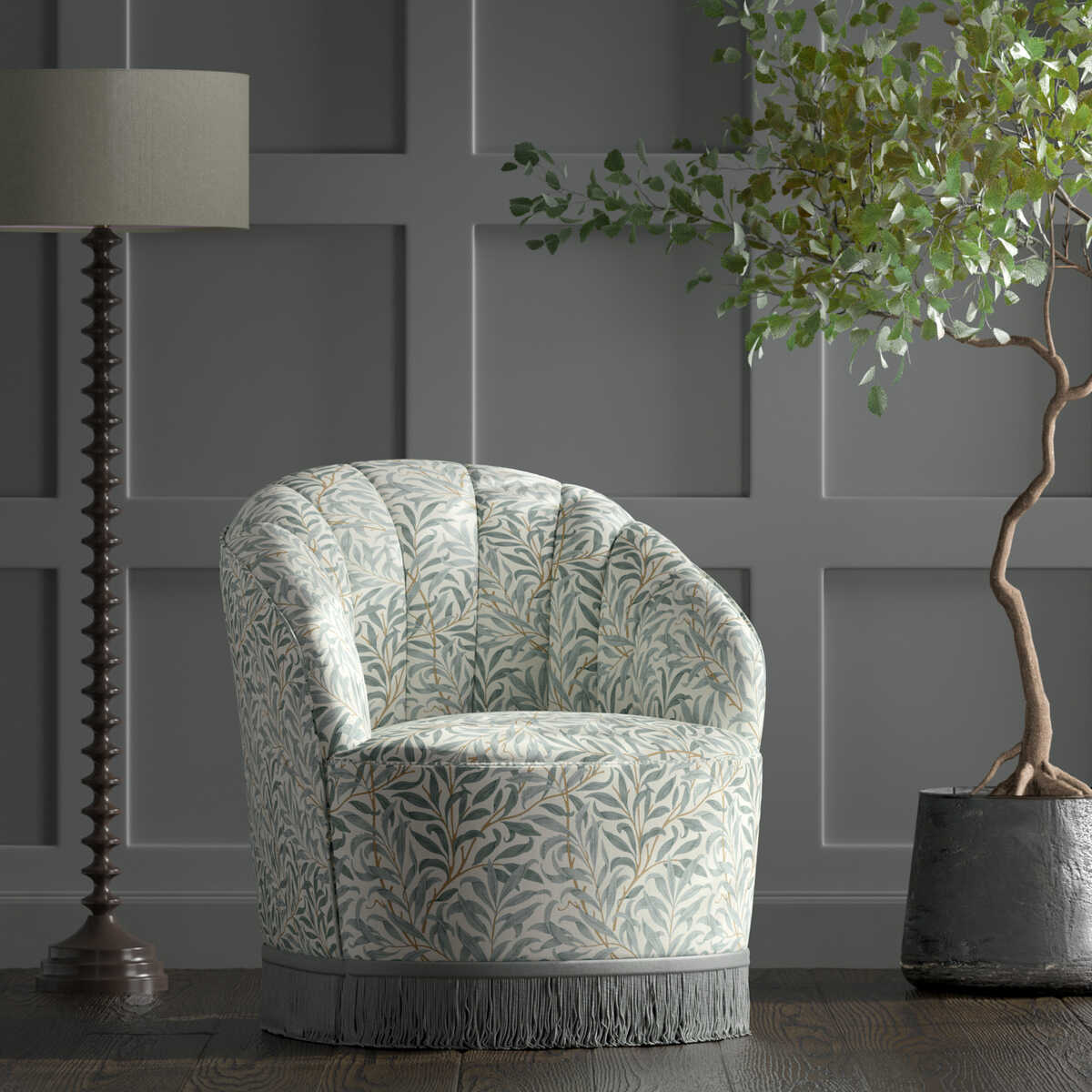 Willow Boughs - Mineral - CLARKE AND CLARKE Fabric