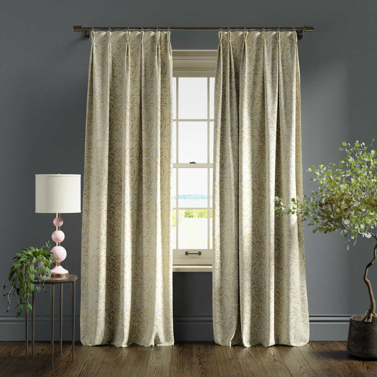 Willow Boughs - Linen - CLARKE AND CLARKE Fabric