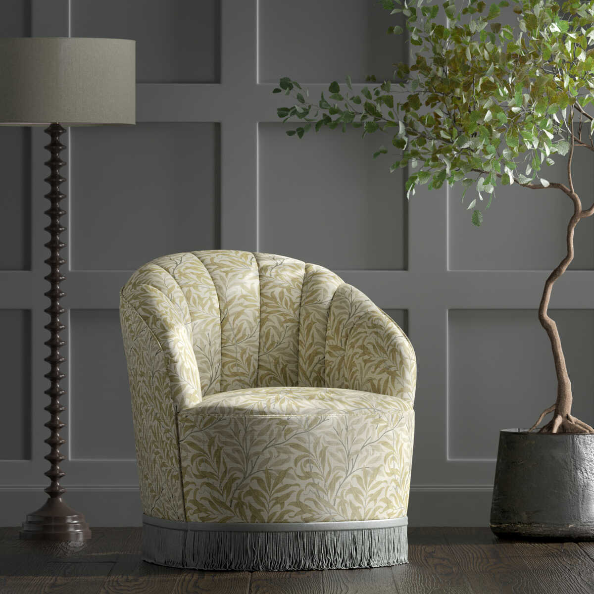 Willow Boughs - Linen - CLARKE AND CLARKE Fabric