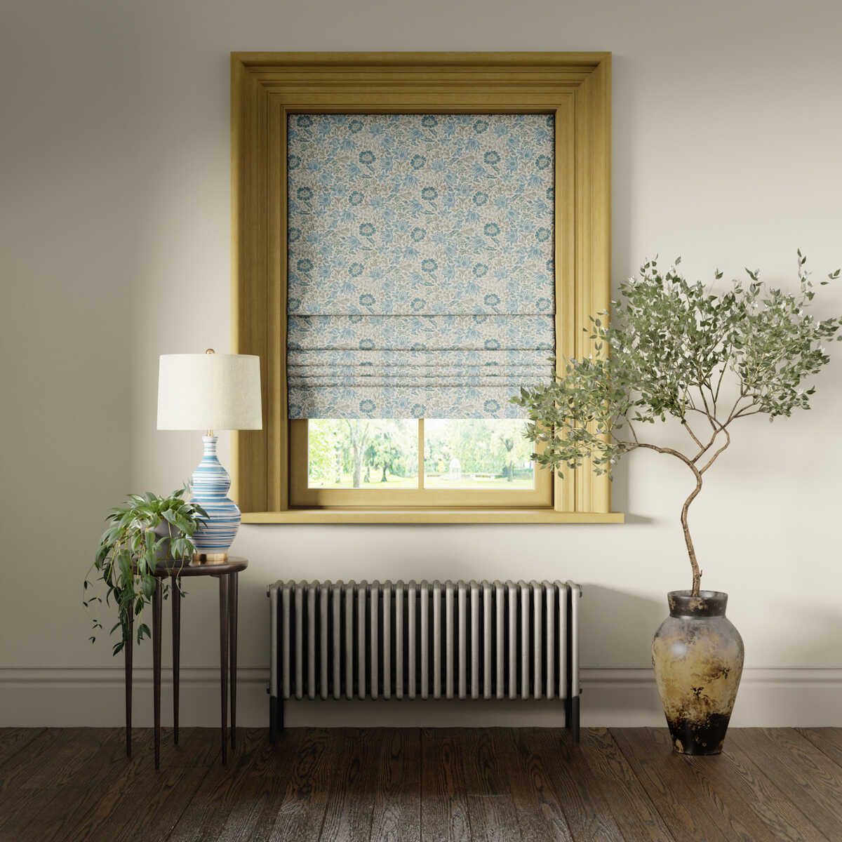 Mallow - Denim/Ivory - CLARKE AND CLARKE Fabric