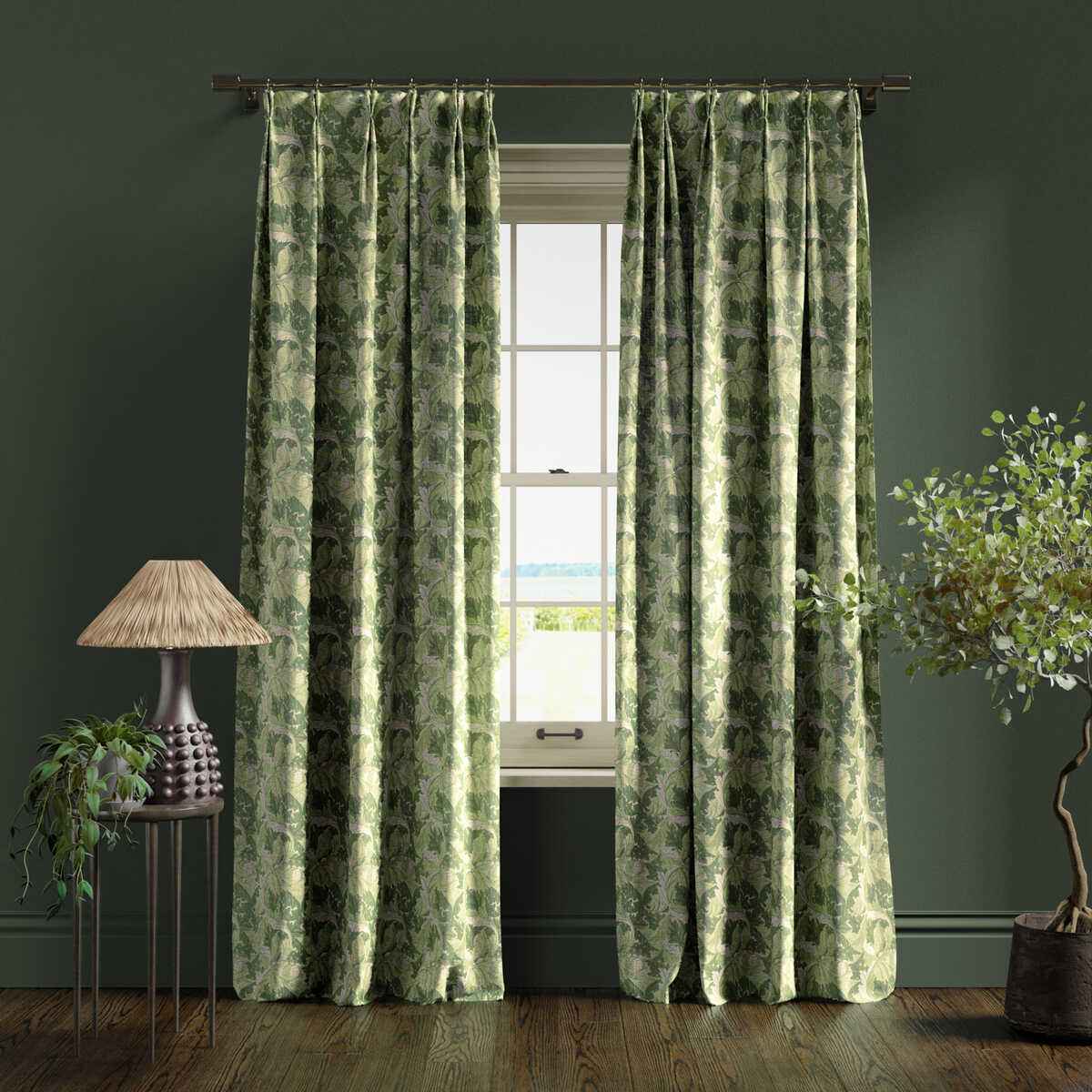 F168102cac0 Acanthus Apple Sage Clarke And Clarke Fabric - CLARKE AND CLARKE Fabric