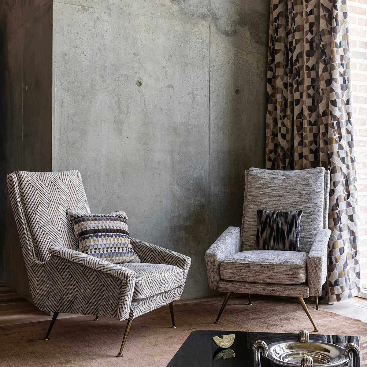 Delaunay - Natural - CLARKE AND CLARKE Fabric