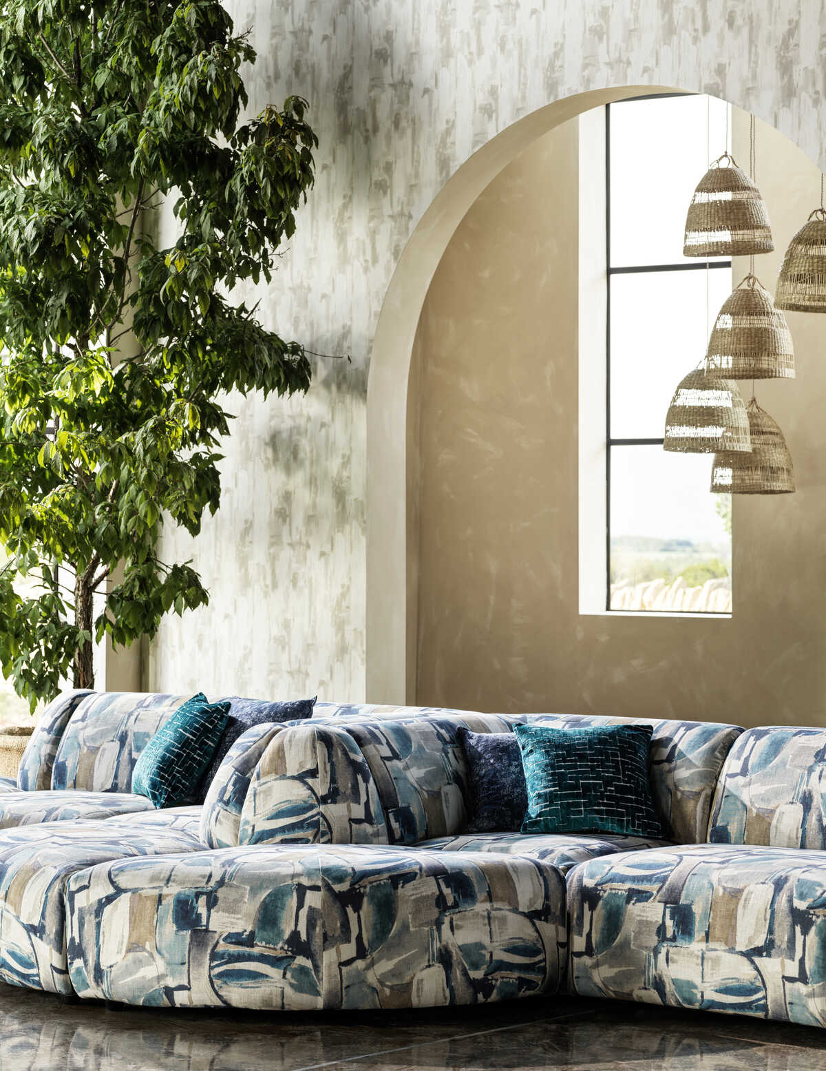 Figura - Denim/Linen - CLARKE AND CLARKE Fabric
