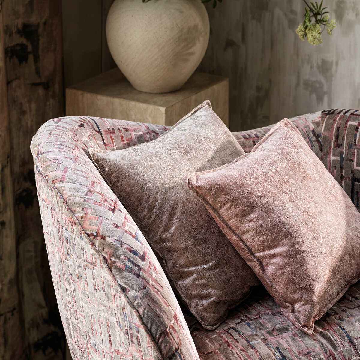 F169701cac0 Quadrata Blush Natural Clarke And Clarke Fabric - CLARKE AND CLARKE Fabric