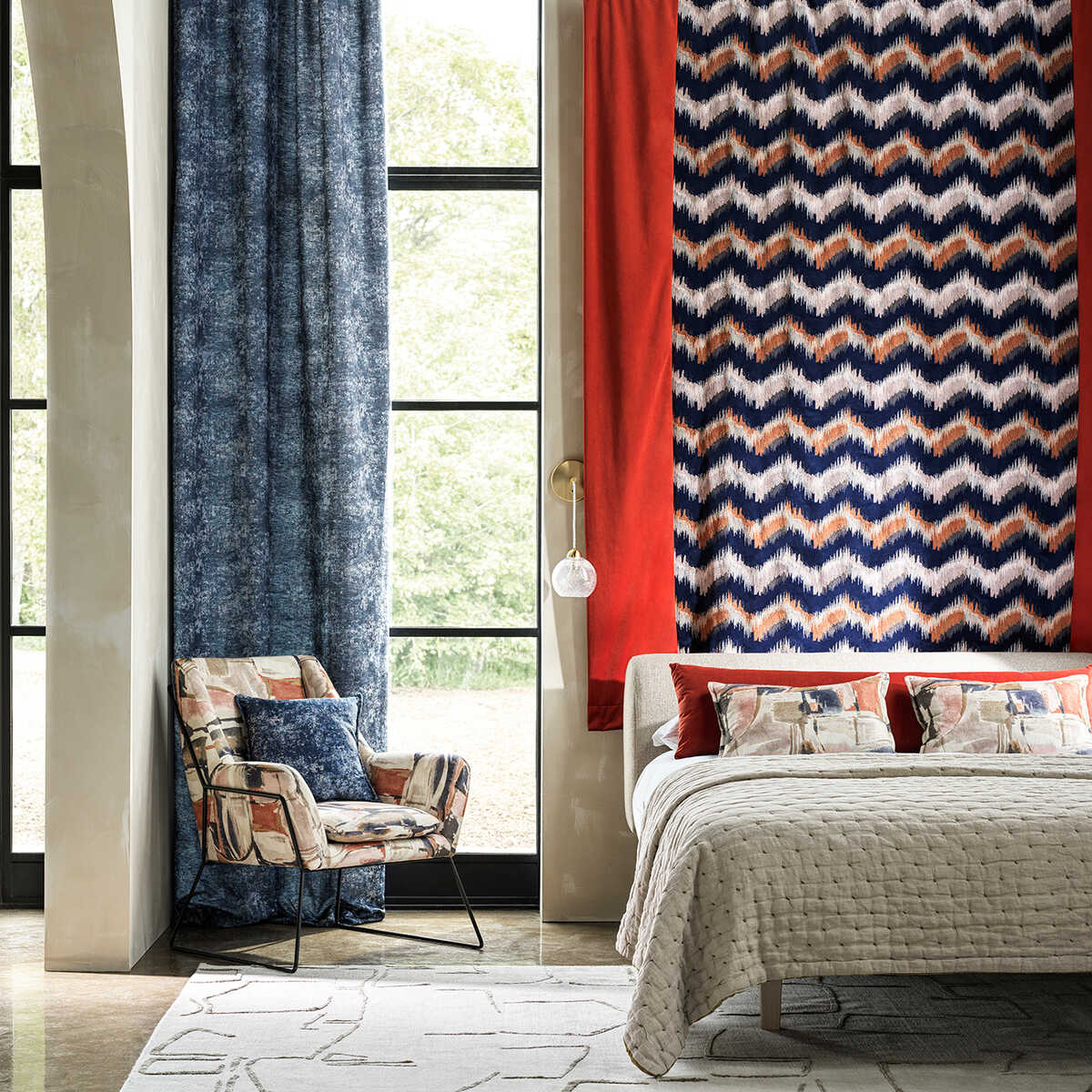 Sagoma - Midnight/Spice - CLARKE AND CLARKE Fabric