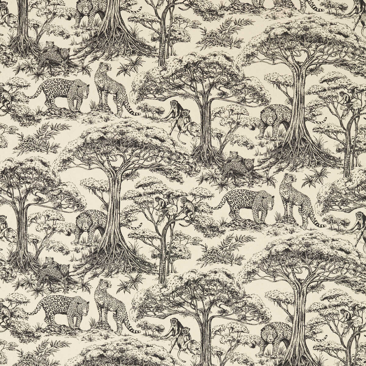 Kisumu - Noir/Linen - CLARKE AND CLARKE Fabric