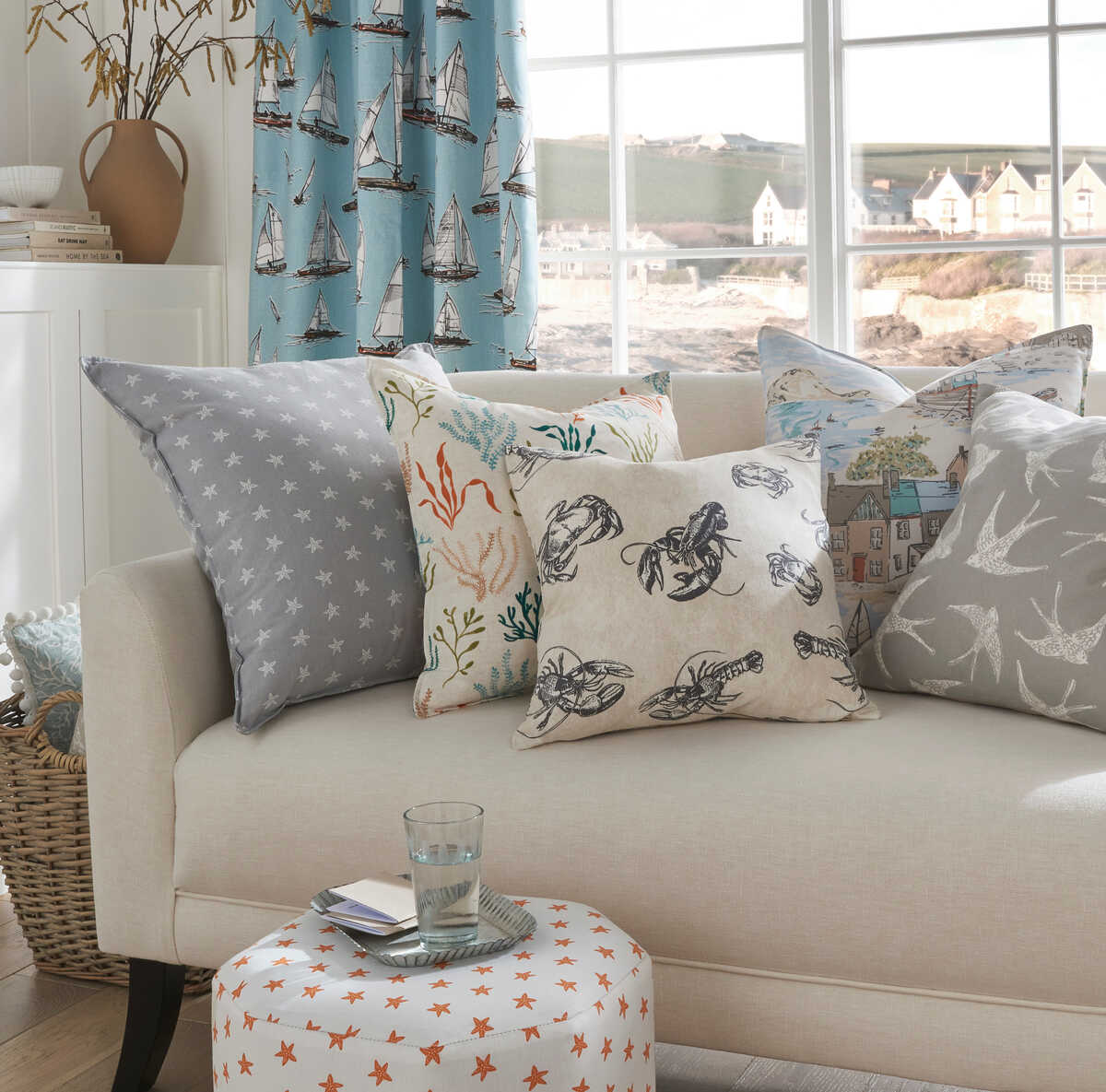 Portside - Coral/Mineral - CLARKE AND CLARKE Fabric