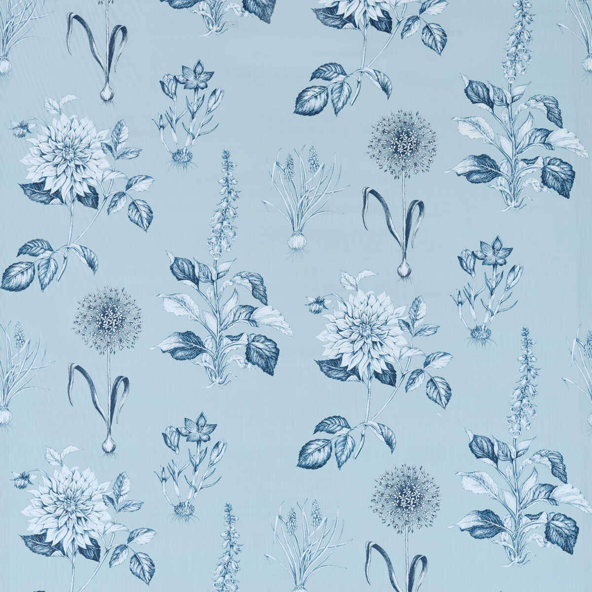 Roseraie - Denim - CLARKE AND CLARKE Fabric